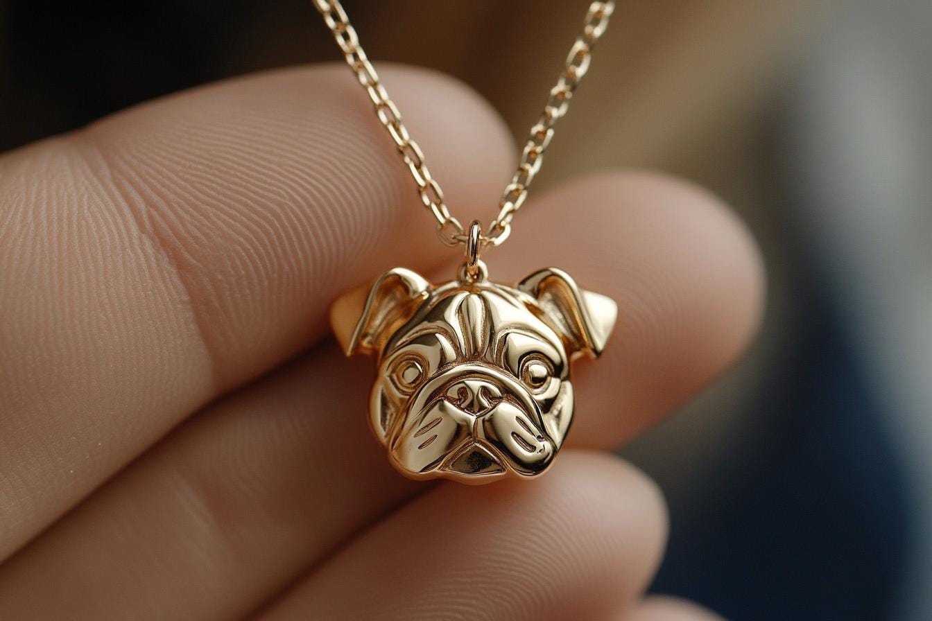 Gold Bulldog Charm