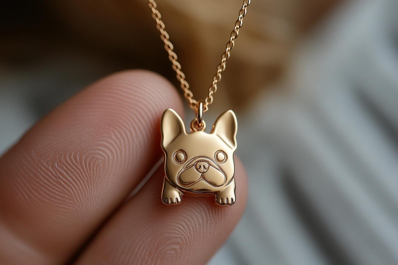 Gold French Bulldog Charm