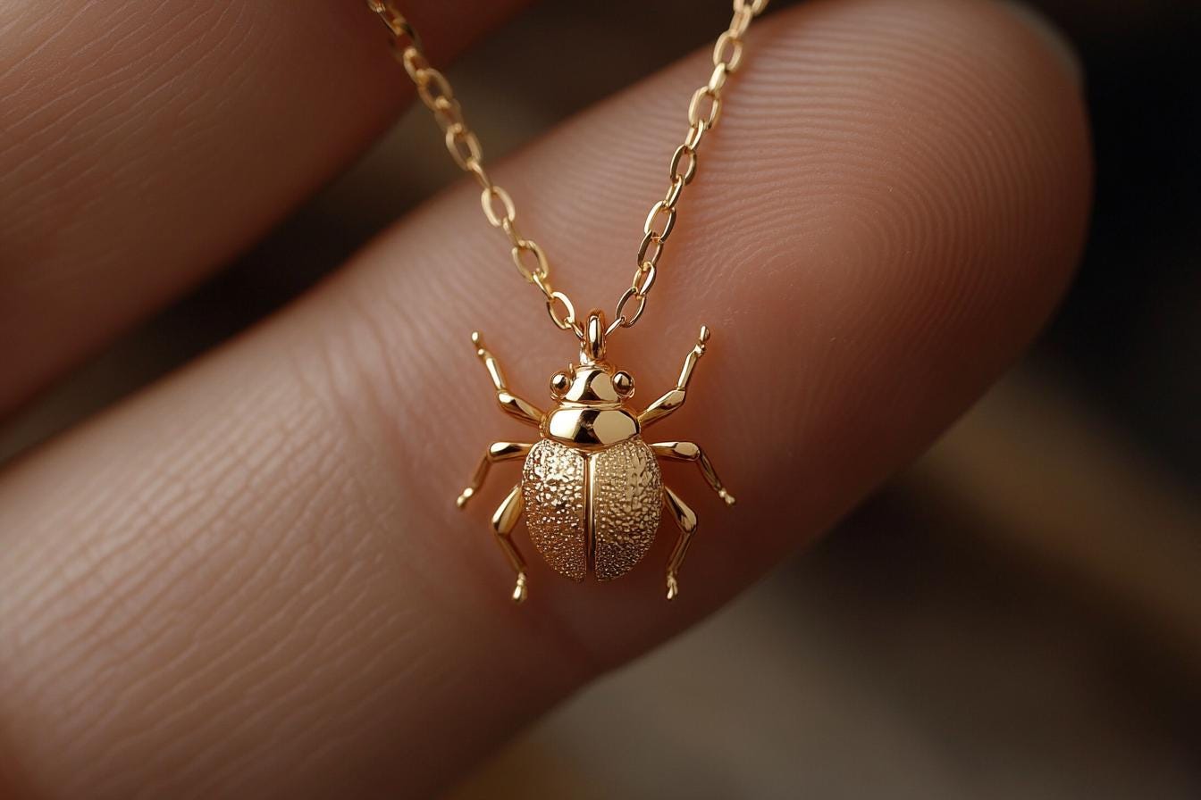 Gold Beetle Charm