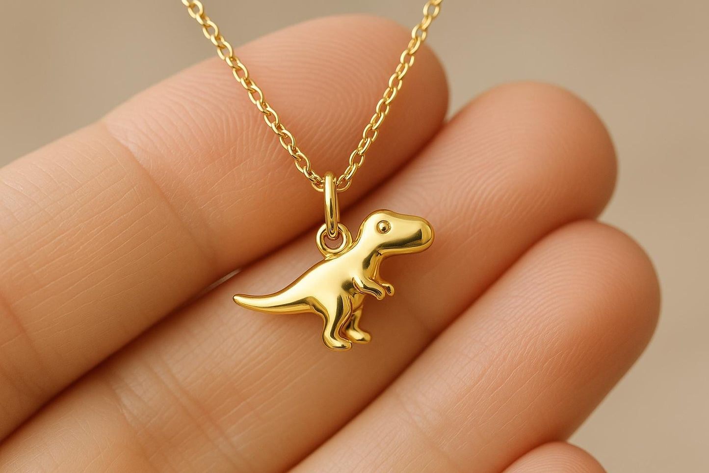 Gold TRex Charm