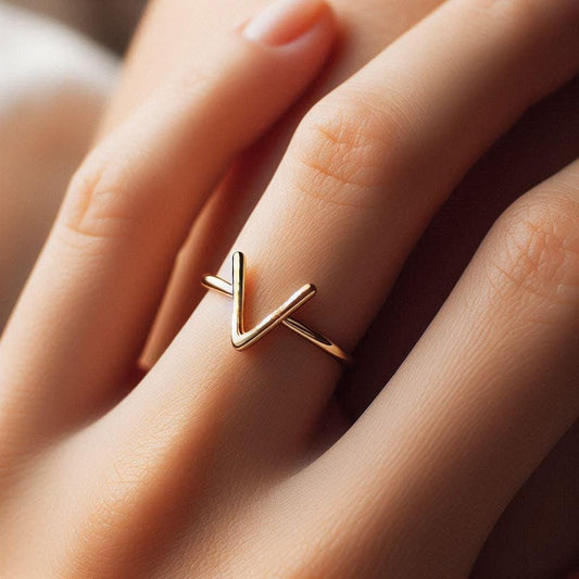 Letter V Ring