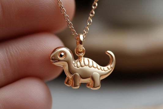 Gold Brontosaurus Charm