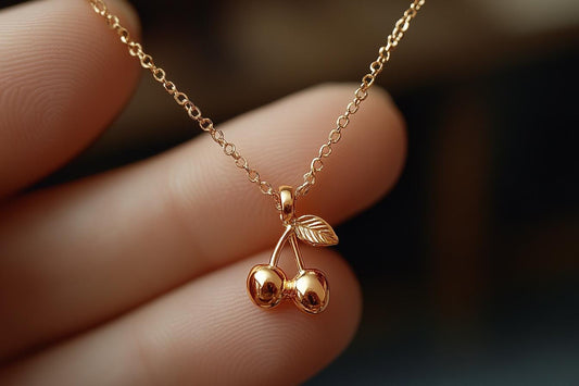 Gold Cherry Charm