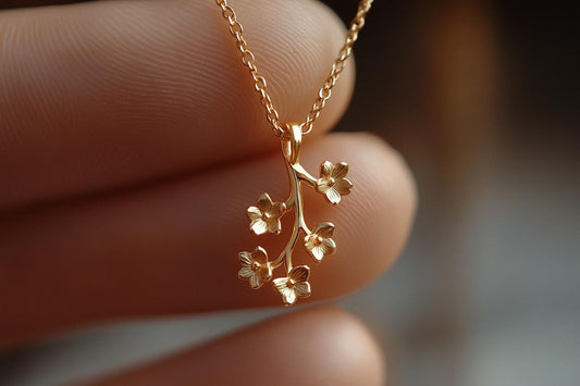 Gold Cherry Blossom Charm