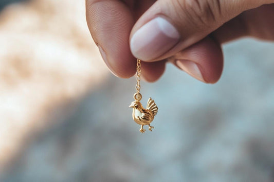 Gold Chicken Charm